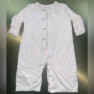 Kissy Kissy Pink and White Stripe Pajama Onsie SM